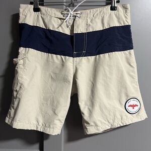 Apolis Global Citizen Men 100% Nylon Swim Trunks Tie Front Button Fly 30